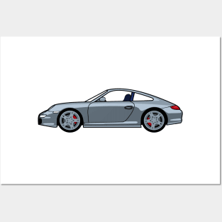 Porsche 911 997 Carrera S Seal Grey Lobster Claw Posters and Art